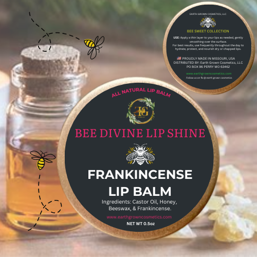 All-Natural Hydrating Lip Care with Honey, Beeswax & Castor Oil- front/back