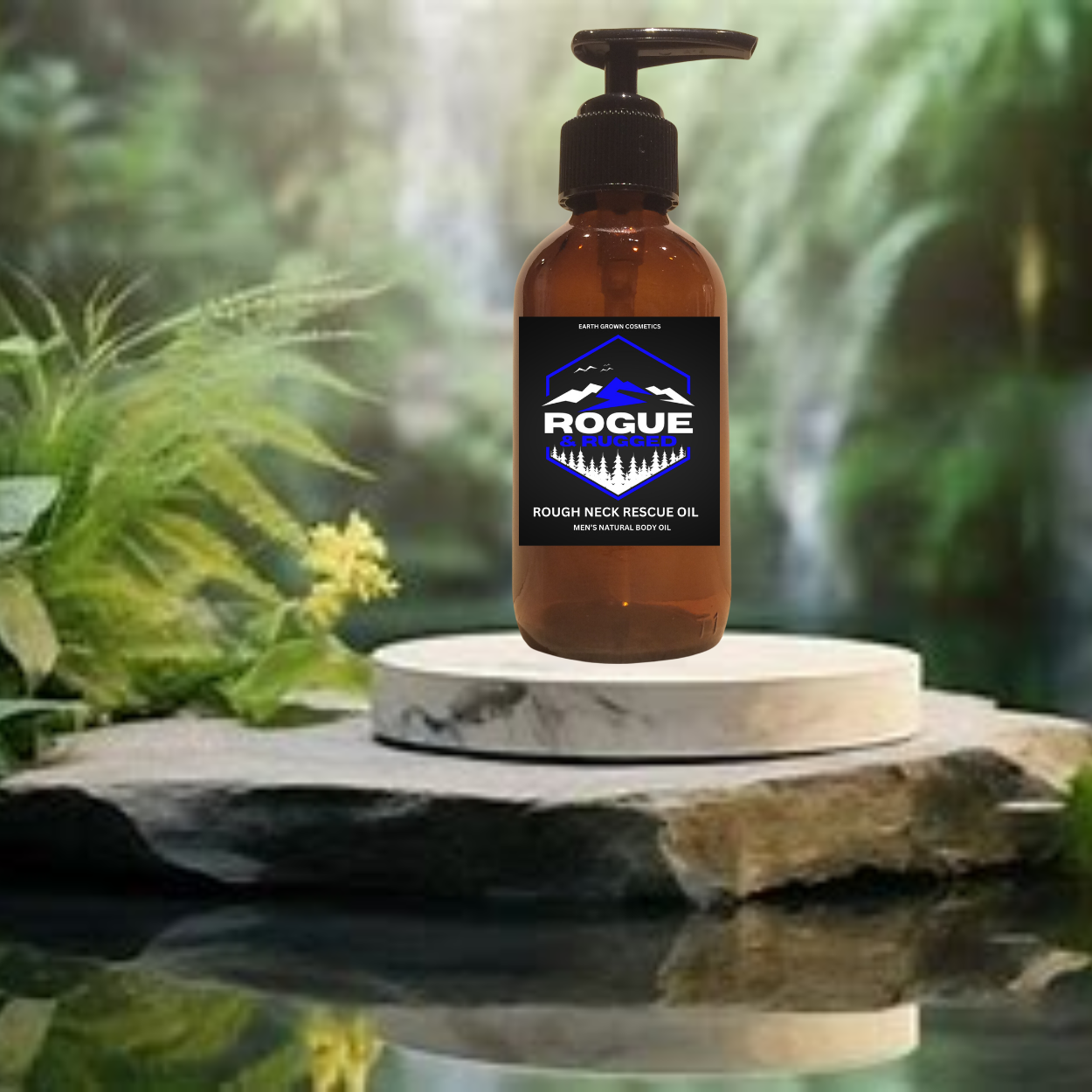 ROUGHNECK RESCUE Hand & Body Oil – Tough Skin Hydration with Cardamom, Ginger & Cinnamon- front view close