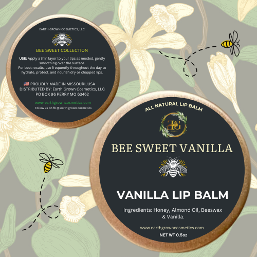 All-Natural Hydrating Lip Care with Honey, Beeswax & Castor Oil- vanilla front